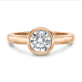 1.00 Karat Solitärring aus Rotgold mit rundem Diamant