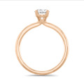 3.00 Karat Solitärring mit ovalem Diamant aus Rotgold