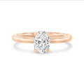 3.00 Karat Solitärring mit ovalem Diamant aus Rotgold