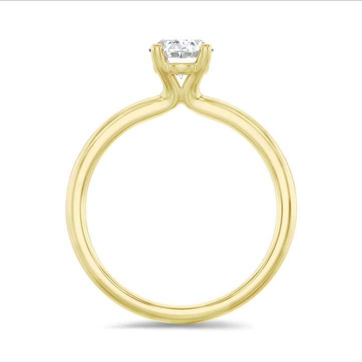 1.50 Karat Solitärring mit ovalem Labordiamant aus Gelbgold