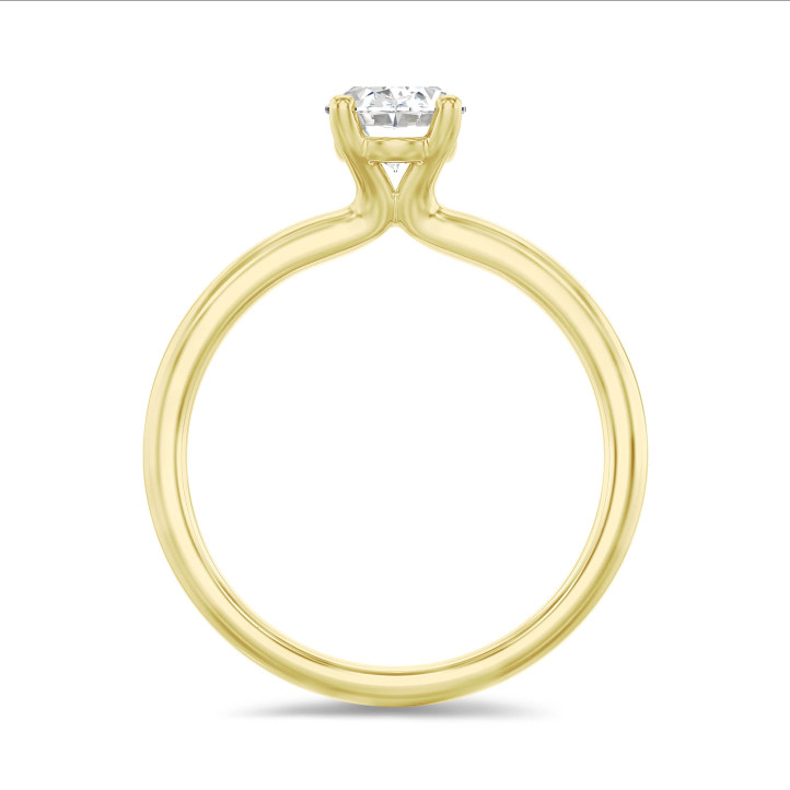 2.50 Karat Solitärring mit ovalem Labordiamant aus Gelbgold