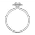 3.00 Karat Halo Solitärring mit ovalem Diamant aus Weißgold mit runden Diamanten
