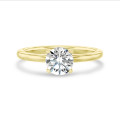 3.00 Karat Solitärring aus Gelbgold mit rundem Labordiamant