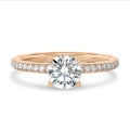 1.50 Karat Solitärring aus Rotgold mit kleinen Diamanten