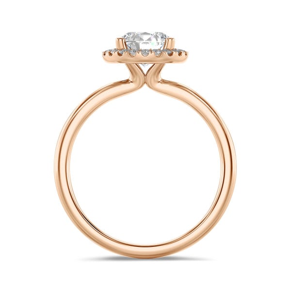 Ringe - 1.50 Karat Halo Solitärring aus Rotgold mit runden Diamanten
