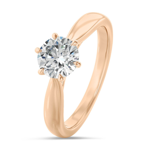 Ringe - 1.50 Karat Solitärring aus Rotgold mit rundem laborgezüchtetem Diamant