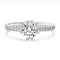 1.20 Karat Solitärring mit Diamant aus Weißgold mit runden Diamanten (rundherum besetzt)