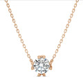2.50 Karat Solitär Anhänger aus Rotgold mit rundem Diamant