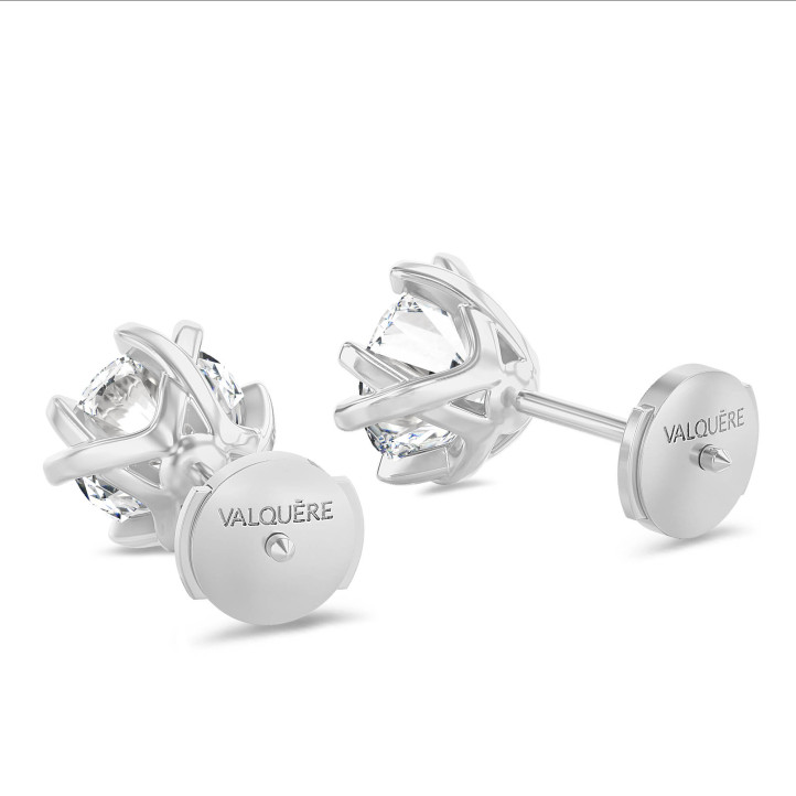 3.00 Karat Ohrringe mit Diamanten aus Weißgold mit acht Krappen