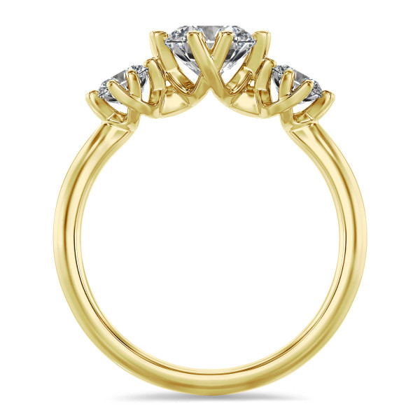 Ringe - 1.60 Karat Trilogie-Ring aus Gelbgold mit runden Diamanten