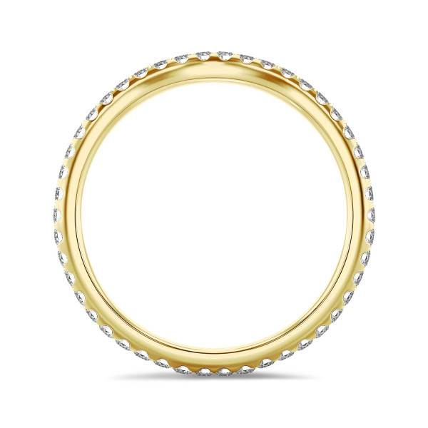 Ringe - 0.45 Karat geschwungener Memoire Ring mit Labordiamanten (rundherum besetzt) aus Gelbgold