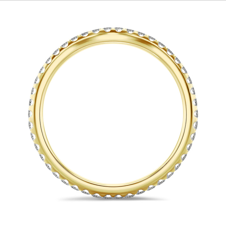 0.45 Karat geschwungener Memoire Ring mit Diamanten (rundherum besetzt) aus Gelbgold