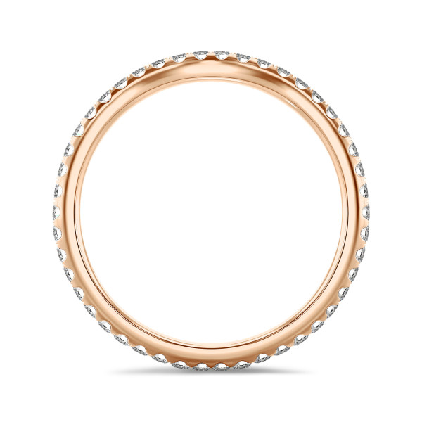 Ringe - 0.45 Karat geschwungener Memoire Ring mit Diamanten (rundherum besetzt) aus Rotgold