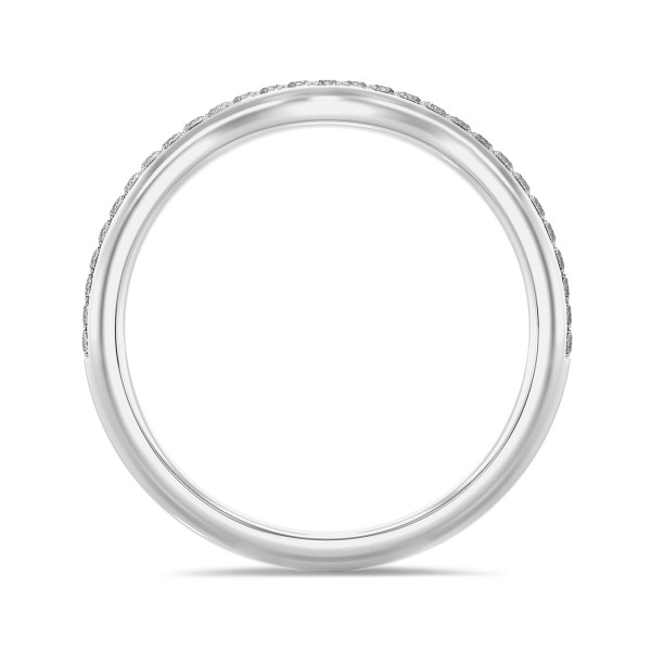 Ringe - 0.23 Karat geschwungener Memoire Ring mit Labordiamanten (halb besetzt) aus Weißgold