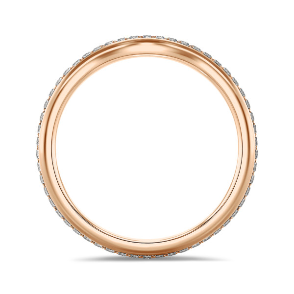 0.41 Karat geschwungener Memoire Ring mit Labordiamanten (rundherum besetzt) aus Rotgold