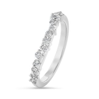 0.12 Karat Cluster-Memoirering aus Weißgold mit runden Diamanten
