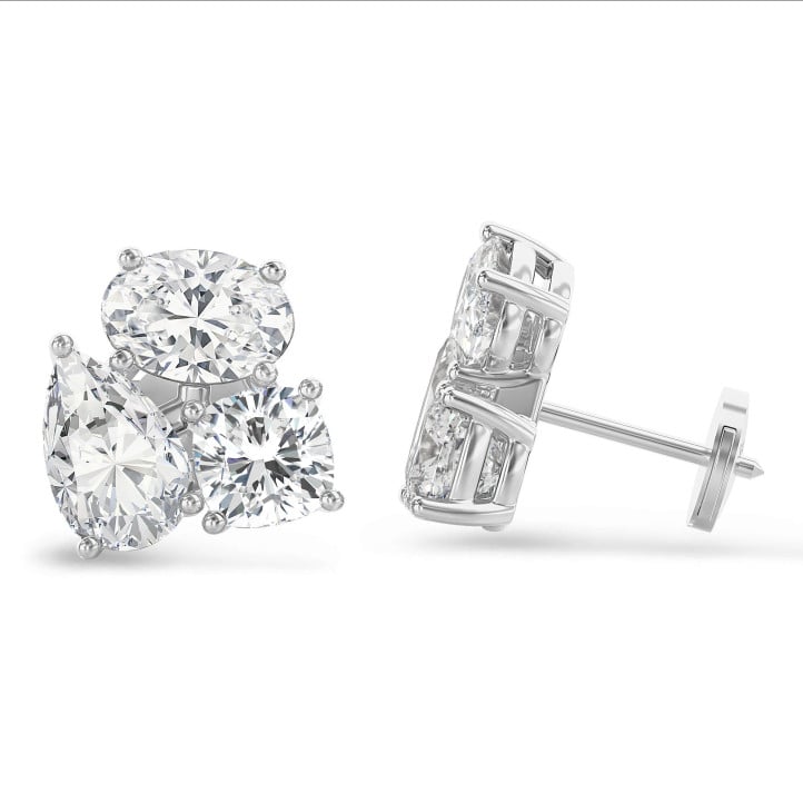 6.00 Karat Diamant Trilogie Ohrringe aus Weißgold