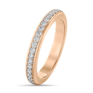 0.55 Karat Labordiamant Memoire Ring (rundherum besetzt) aus Rotgold