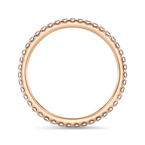 Ringe - 0.55 Karat Memoire Ring (rundherum besetzt) aus Rotgold mit runden Diamanten