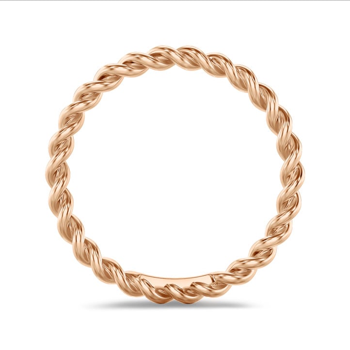 Gedrehter Kombination Ring aus Rotbgold