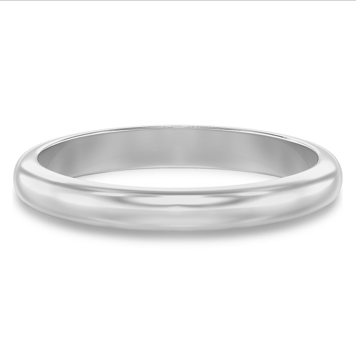 Ehering mit gebogener Oberfläche von 3.00 mm aus Weißgold