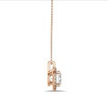 1.00 Karat Diamant Halo Halskette aus Rotgold