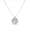 1.00 Karat Diamant Halo Halskette aus Platin