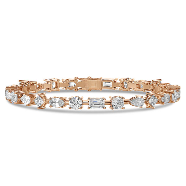 Armbänder - 7.50 Karat Diamant Armband aus Rotgold