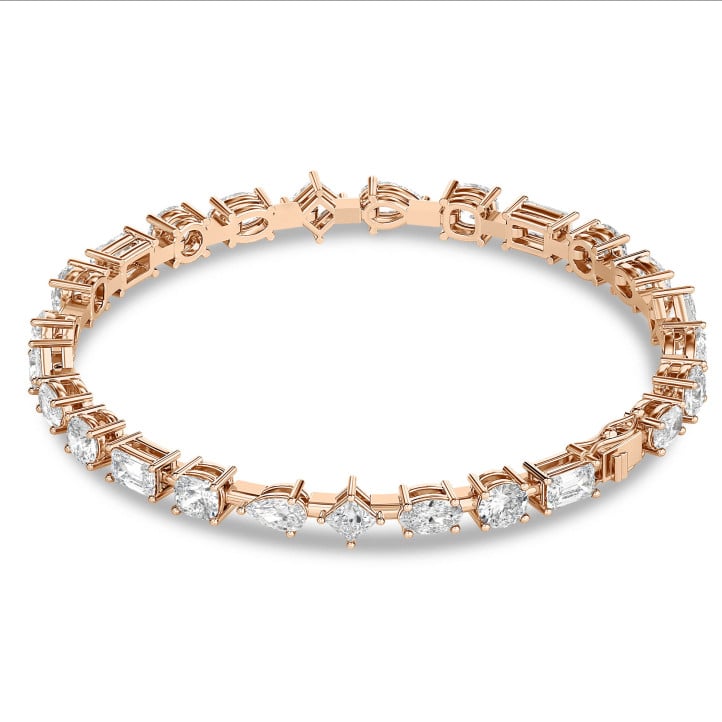 7.50 Karat im Labor gezüchteter Diamant Armband aus Rotgold