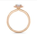 1.20 Karat Halo Solitärring mit ovalem Diamant aus Rotgold mit rosa runden Diamanten