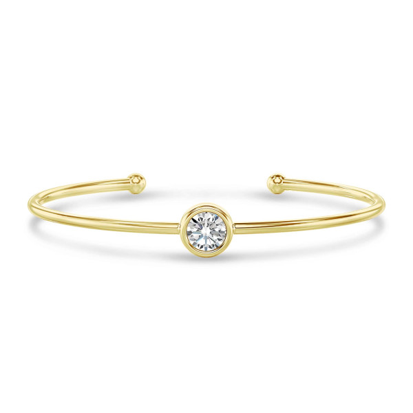 Armbänder - 1.00 Karat Diamant Armreif aus Gelbgold