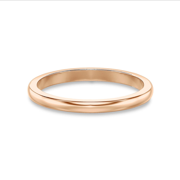 Ehering mit leicht gebogener Oberfläche von 2.00 mm aus Rotgold