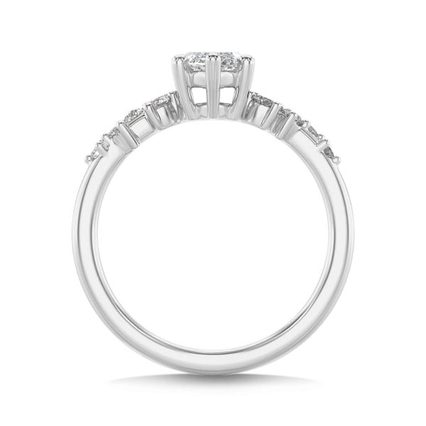 Bestseller - 1.00 Karat Solitär-Cluster-Ring aus Weißgold mit Marquise Diamant