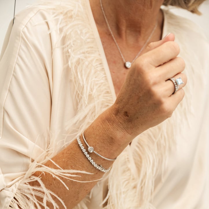 6.60 Karat Diamant Tennisarmband aus Gelbgold