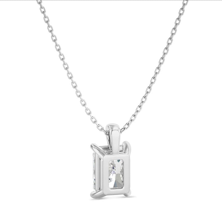 1.00 Karat Solitär Anhänger mit Diamant im Radiant-Schliff aus Weißgold