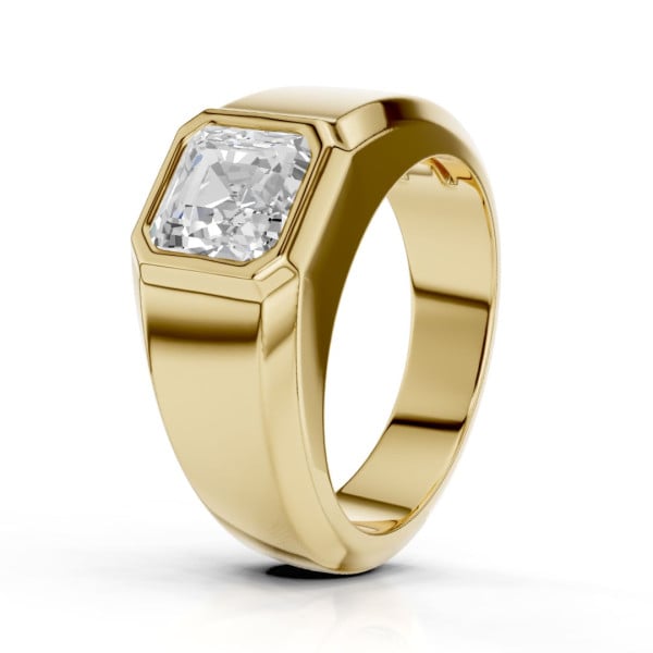Search all PLP - 2.00 Karat Siegelring mit asscher geschliffenem Labordiamant aus Gelbgold