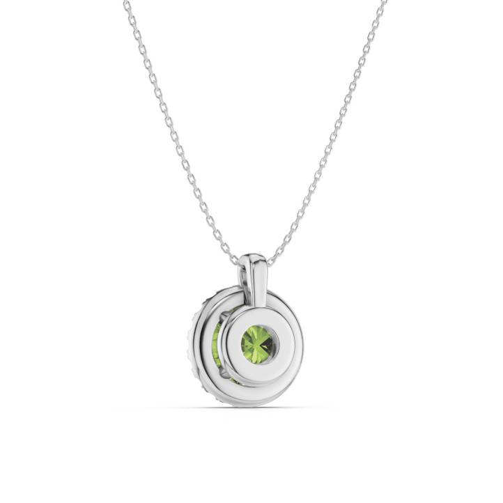 1.00 Karat Halo-Halskette aus Weißgold mit Fancy Vivid Green Diamanten