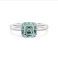Sonderedition - 2.50 Karat Solitär-Ring aus Weißgold mit einem Fancy Intense-Vivid Blue-Green Diamanten im Asscher-Schliff