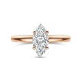 1.20 Karat Solitärring aus Rotgold mit laborgezüchtetem Marquise-Diamant