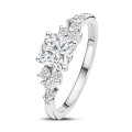 2.00 Kt Solitär-Cluster-Ring aus Weißgold mit Diamant im Kissenschliff