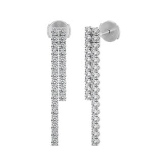 Straight earrings with 3.90 carat diamonds in white gold
