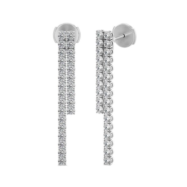 Earrings - Straight earrings with 3.90 carat diamonds in white gold
