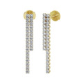 Straight earrings with 3.90 carat lab grown diamonds in yellow gold