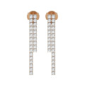 Straight earrings with 3.90 carat lab grown diamonds in red gold