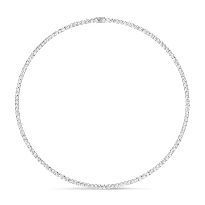 Riviere necklace with 14.60 Ct lab grown diamonds in white gold