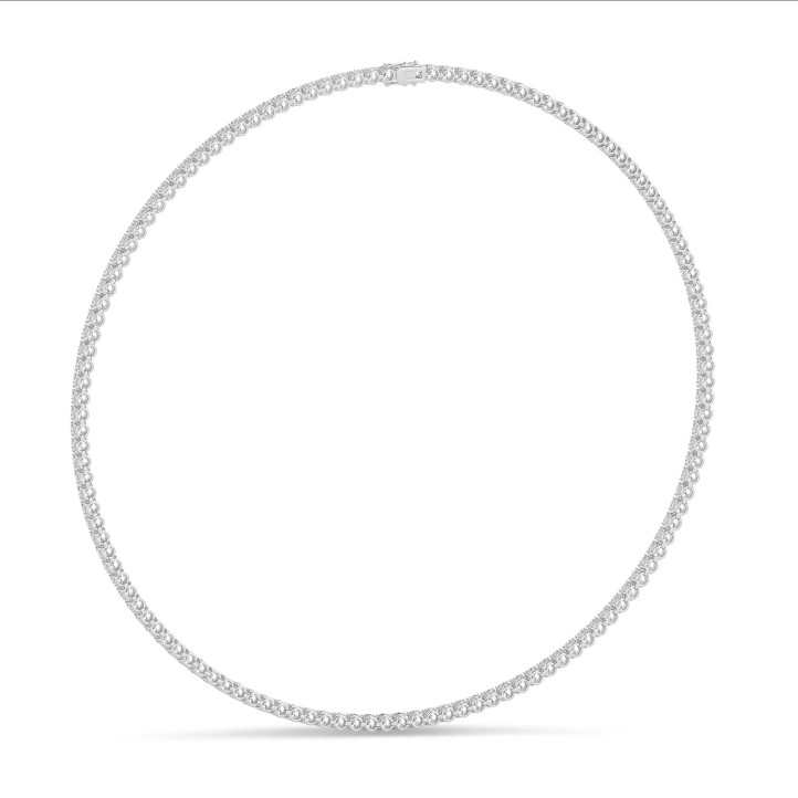 Riviere necklace with 14.60 Ct lab grown diamonds in white gold