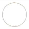 Straight riviere necklace with 14.60 Ct diamonds in red gold