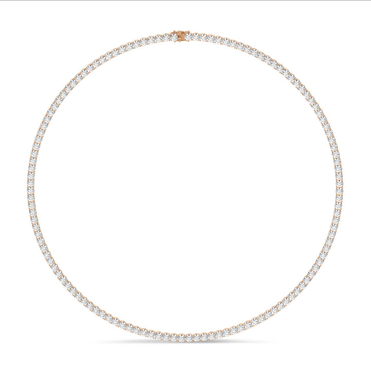 Riviere necklace with 14.60 Ct lab grown diamonds in yellow gold