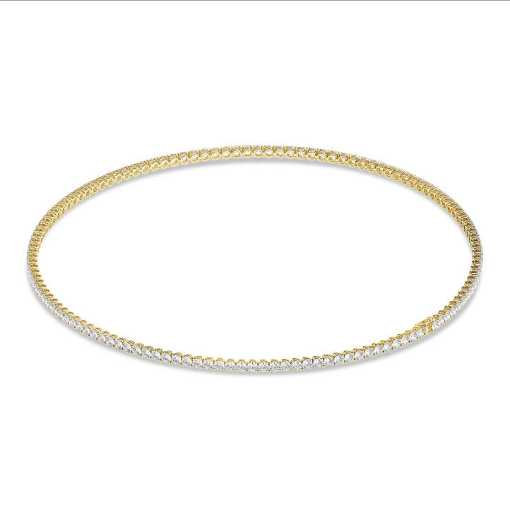 Riviere necklace with 14.60 Ct diamonds in yellow gold
