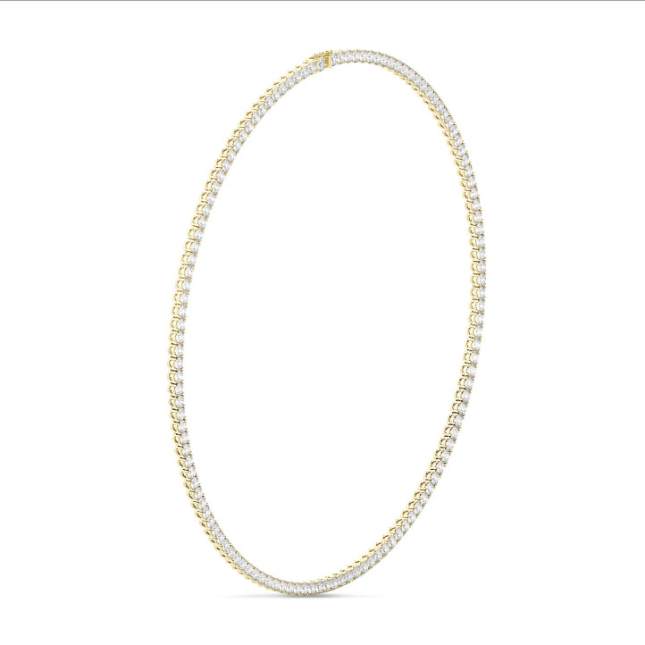 Riviere necklace with 14.60 Ct diamonds in yellow gold